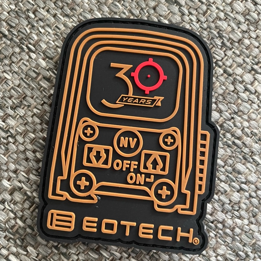 EOTech 30 year Patch with Orange and Black Design